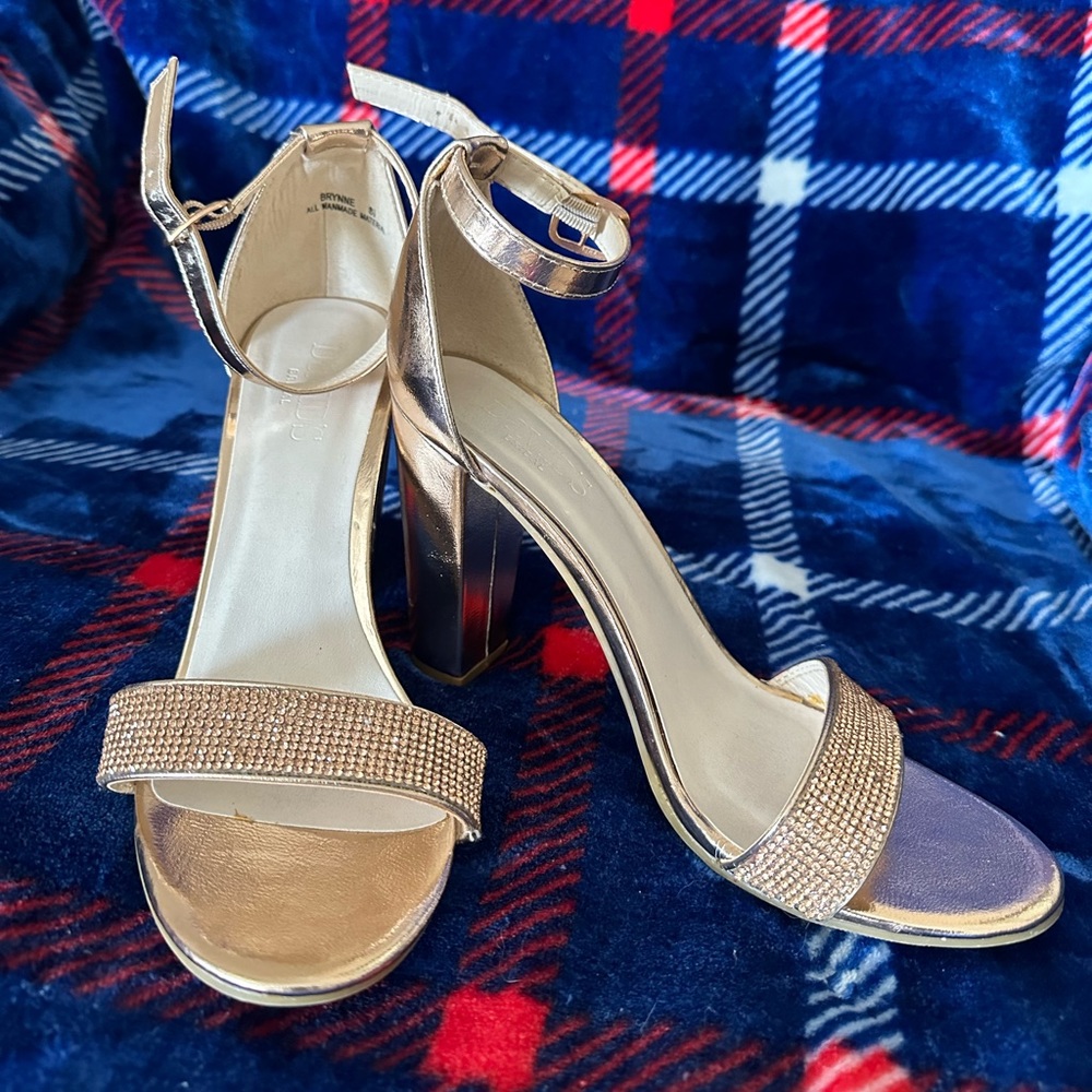 David’s Bridal Gold Block Heel